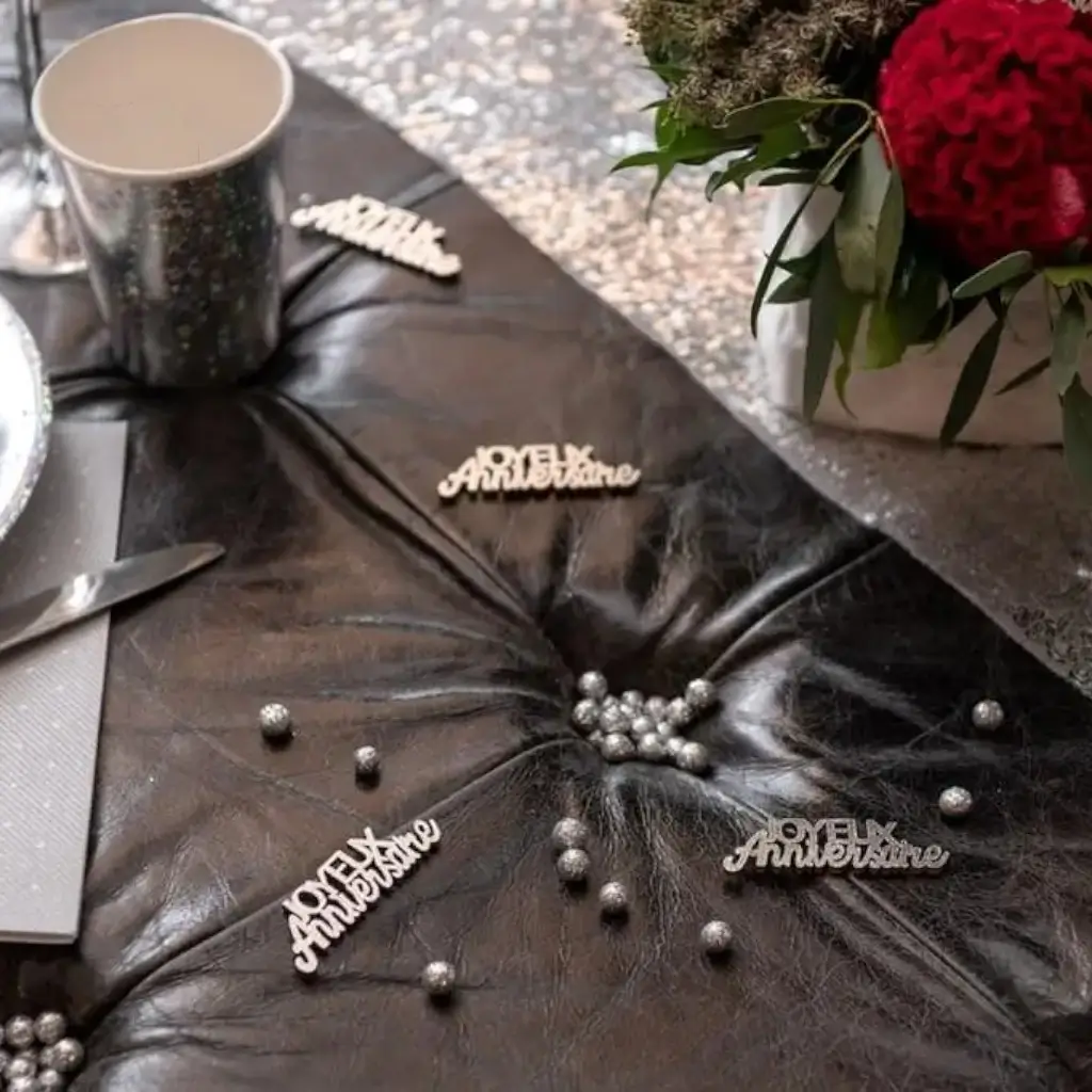 Mini zilveren glitterbal ø 1cm (set van 50)