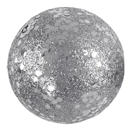 Mini zilveren glitterbal ø 1cm (set van 50)