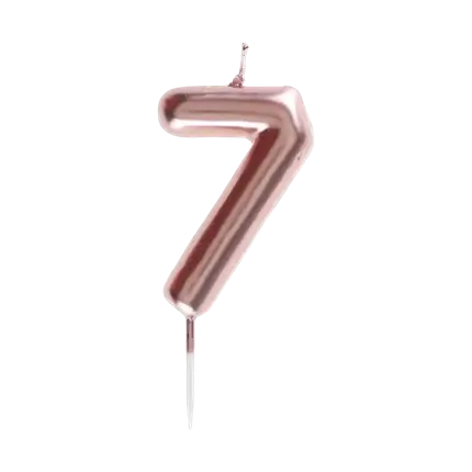 Verjaardagskaars Nummer 7 Roségoud