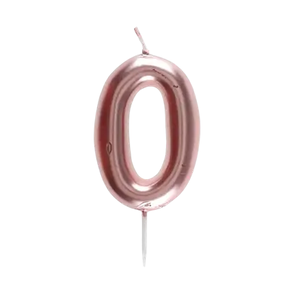 Verjaardagskaars Nummer 0 Roségoud