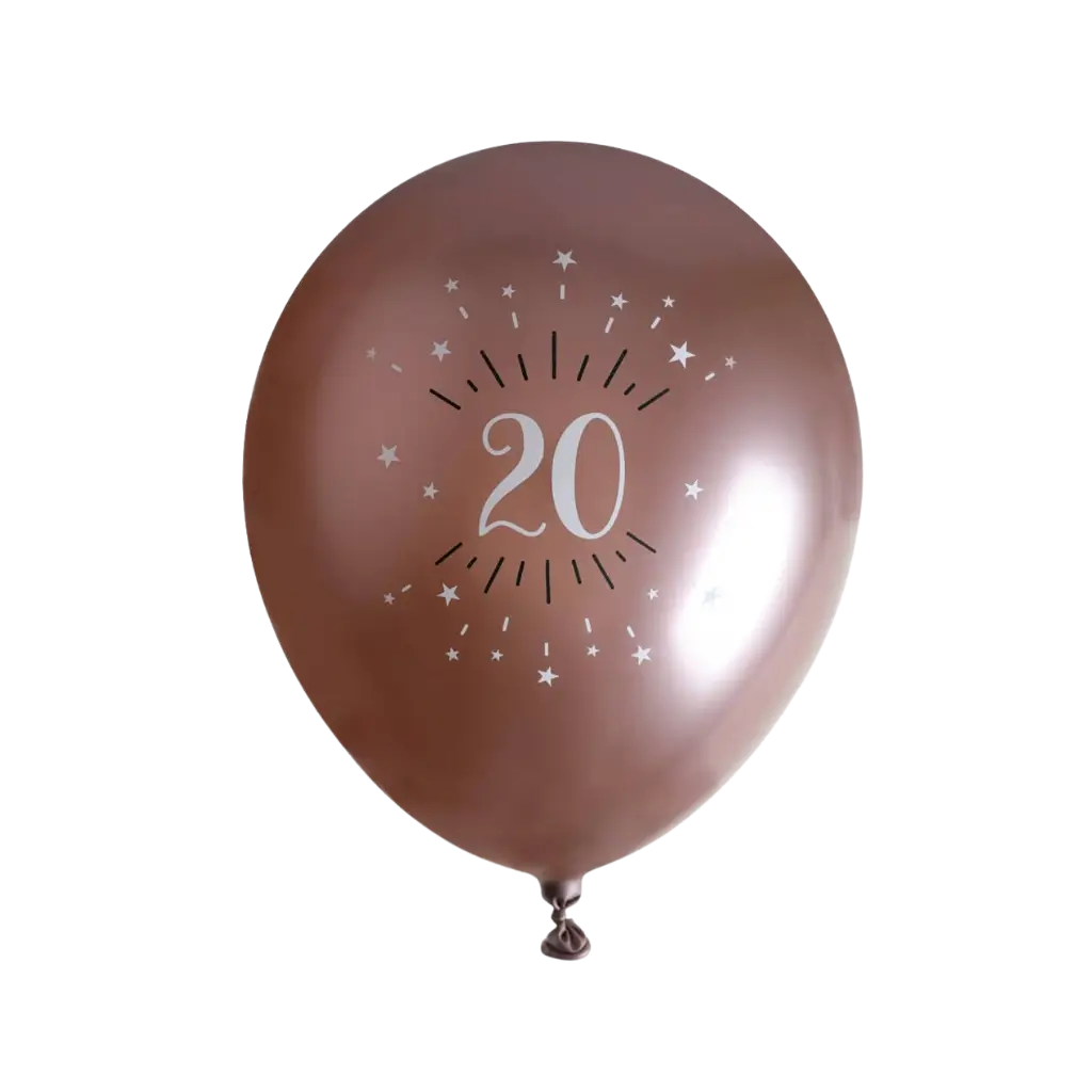 20 jaar oude ballon Rose Goud ø 30cm (set van 6)