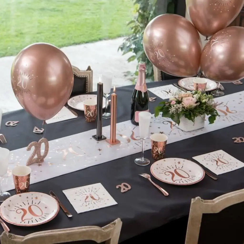 20 jaar oude ballon Rose Goud ø 30cm (set van 6)