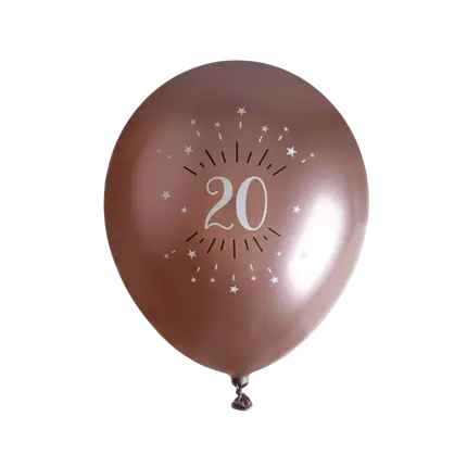 20 jaar oude ballon Rose Goud ø 30cm (set van 6)