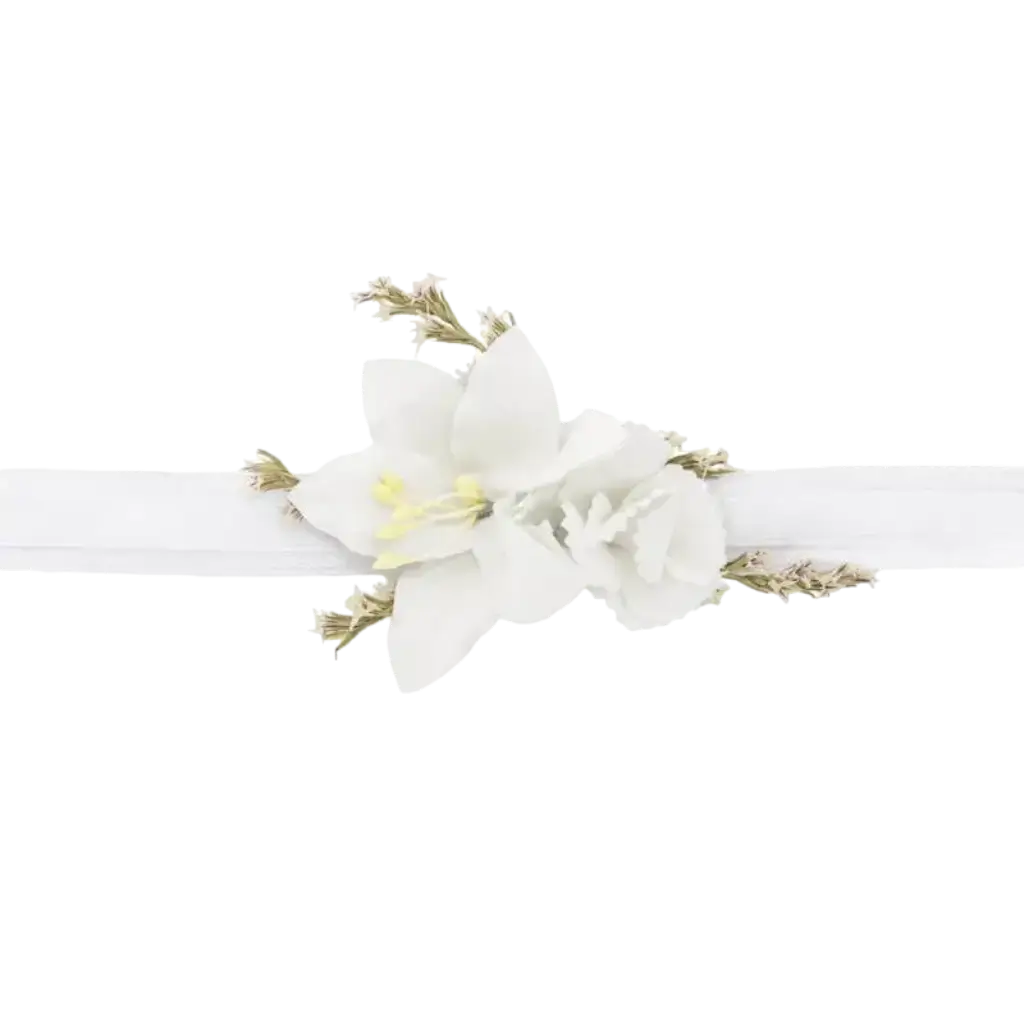 Witte bloemen manchet corsage