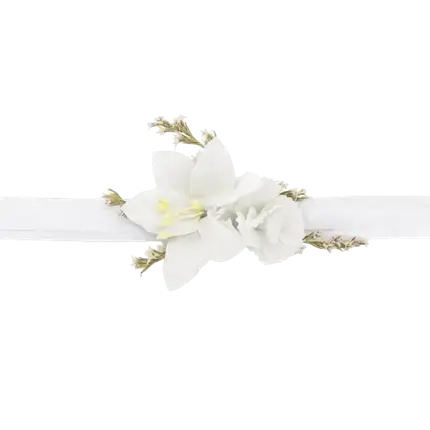 Witte bloemen manchet corsage