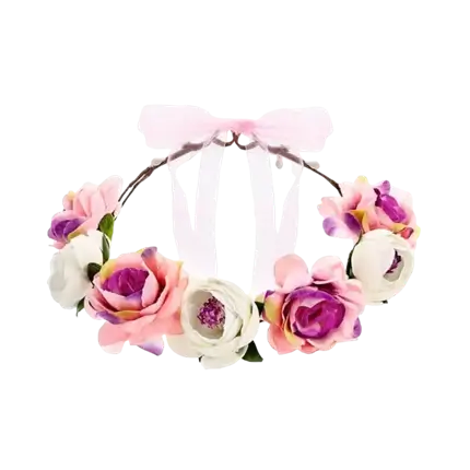 Wit met rozenkrans ø 17cm