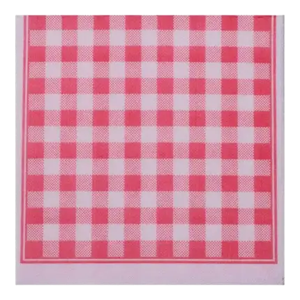 2-lagige zonwattenhanddoek (38x38cm) Vichy Rood (set van 40)