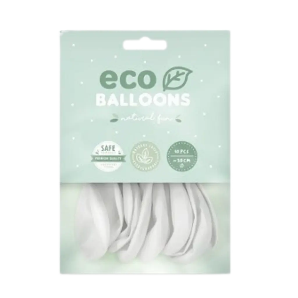 Set van 10 witte biologisch afbreekbare ballonnen