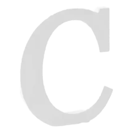 Letter C in White Wood