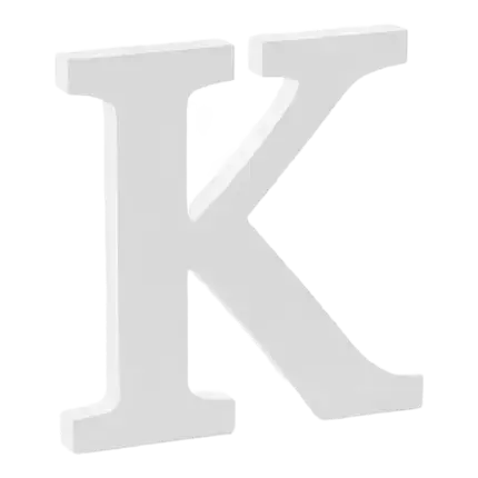Letter K in White Wood
