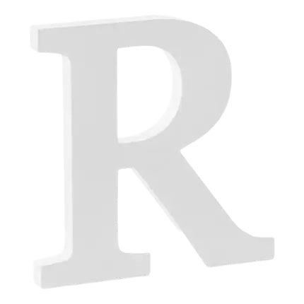 Letter R in White Wood