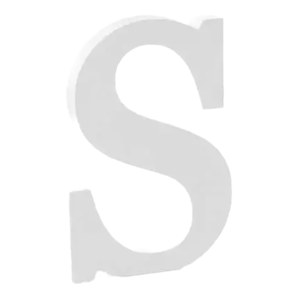 Letter S in White Wood