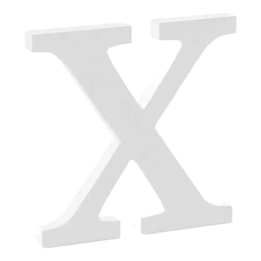 Letter X in wit hout