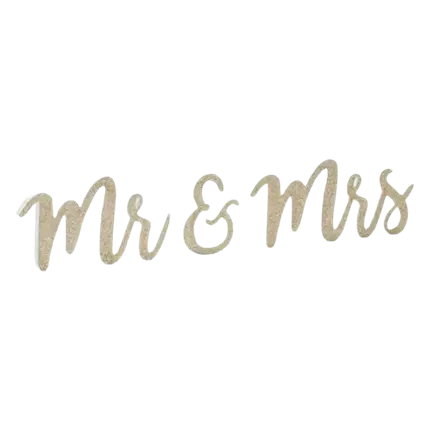 Mr & Mrs letters Briljant Goud