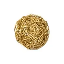 Assortiment gouden ROTIN ballen - 10 stuks / 3 maten