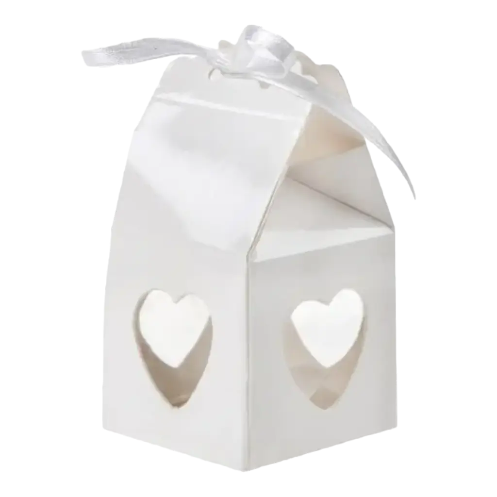 Witte hartvormige huwelijksgeschenken doos - Set van 4