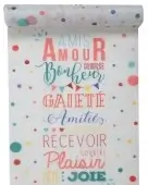 Tafelloper Amitié Wit - 5m*30cm