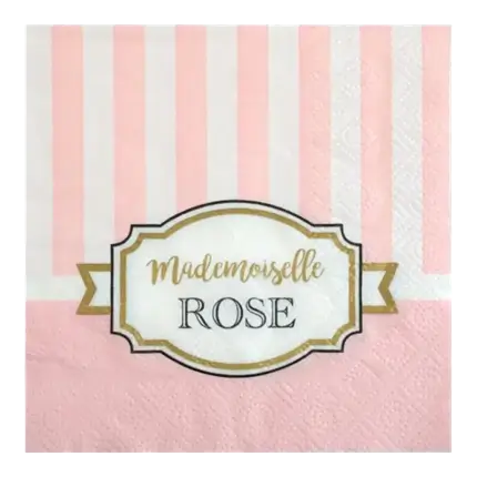 Papieren servet Mademoiselle Rose - Set van 20