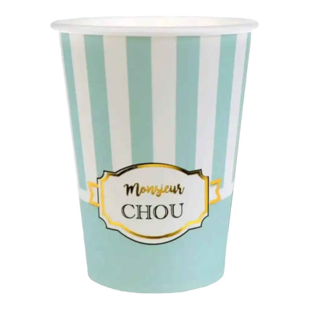 Witte papieren beker "Monsieur Chou" - Set van 10