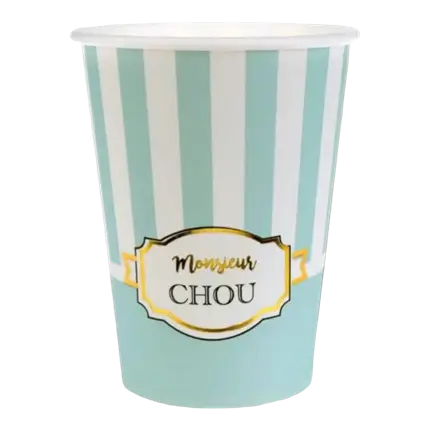 Witte papieren beker Monsieur Chou - Set van 10