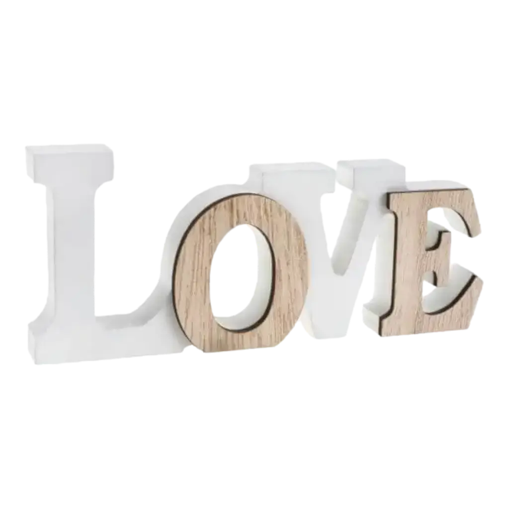 Love" letters Wit/Natuurlijk hout