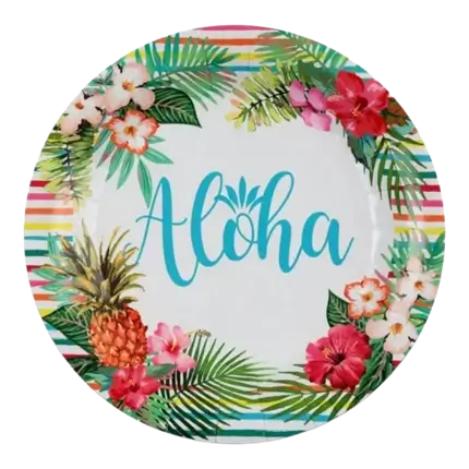 Papieren bord Aloha ø23cm - Set van 10
