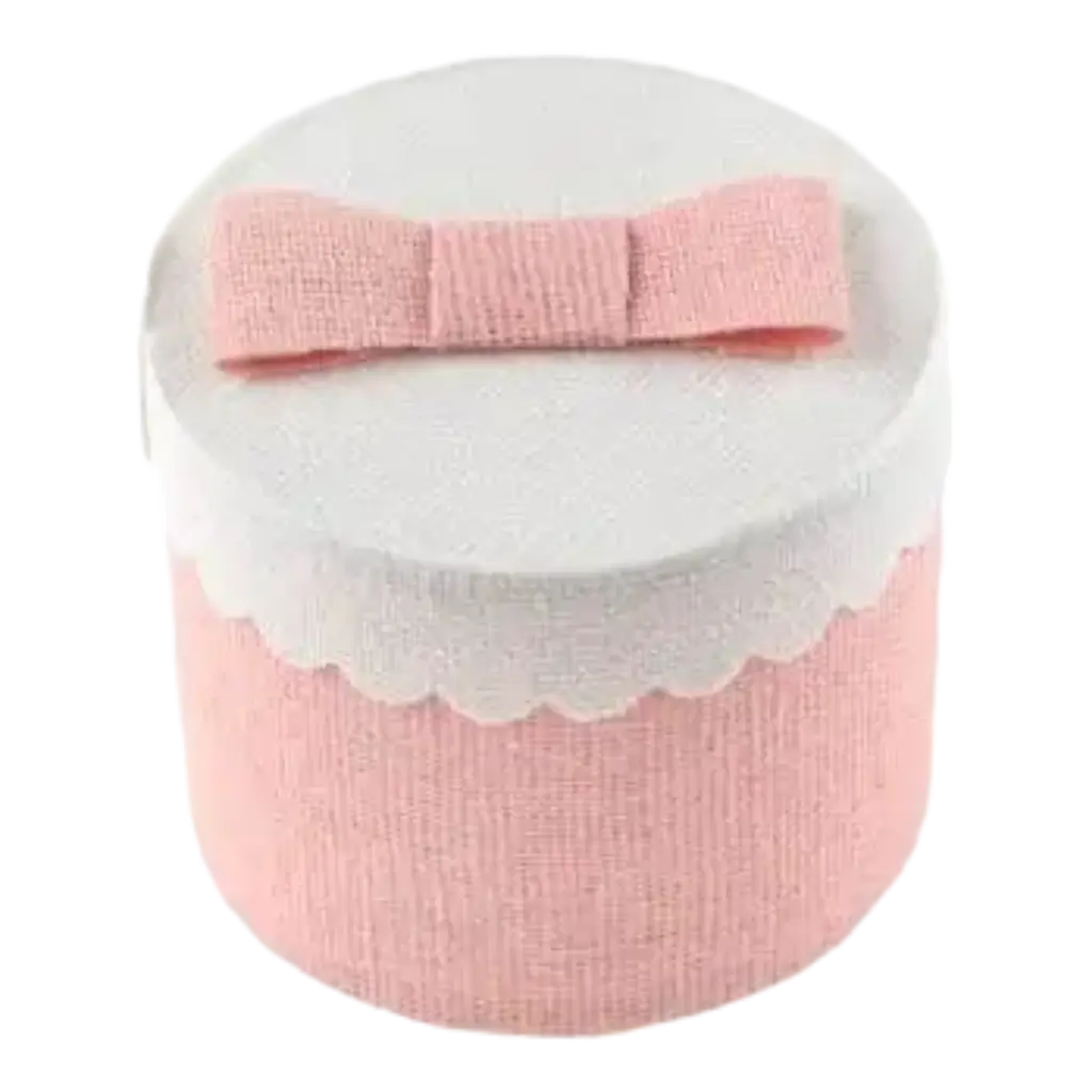 Ronde roze doos - ø 5 x 5 cm - Set van 4
