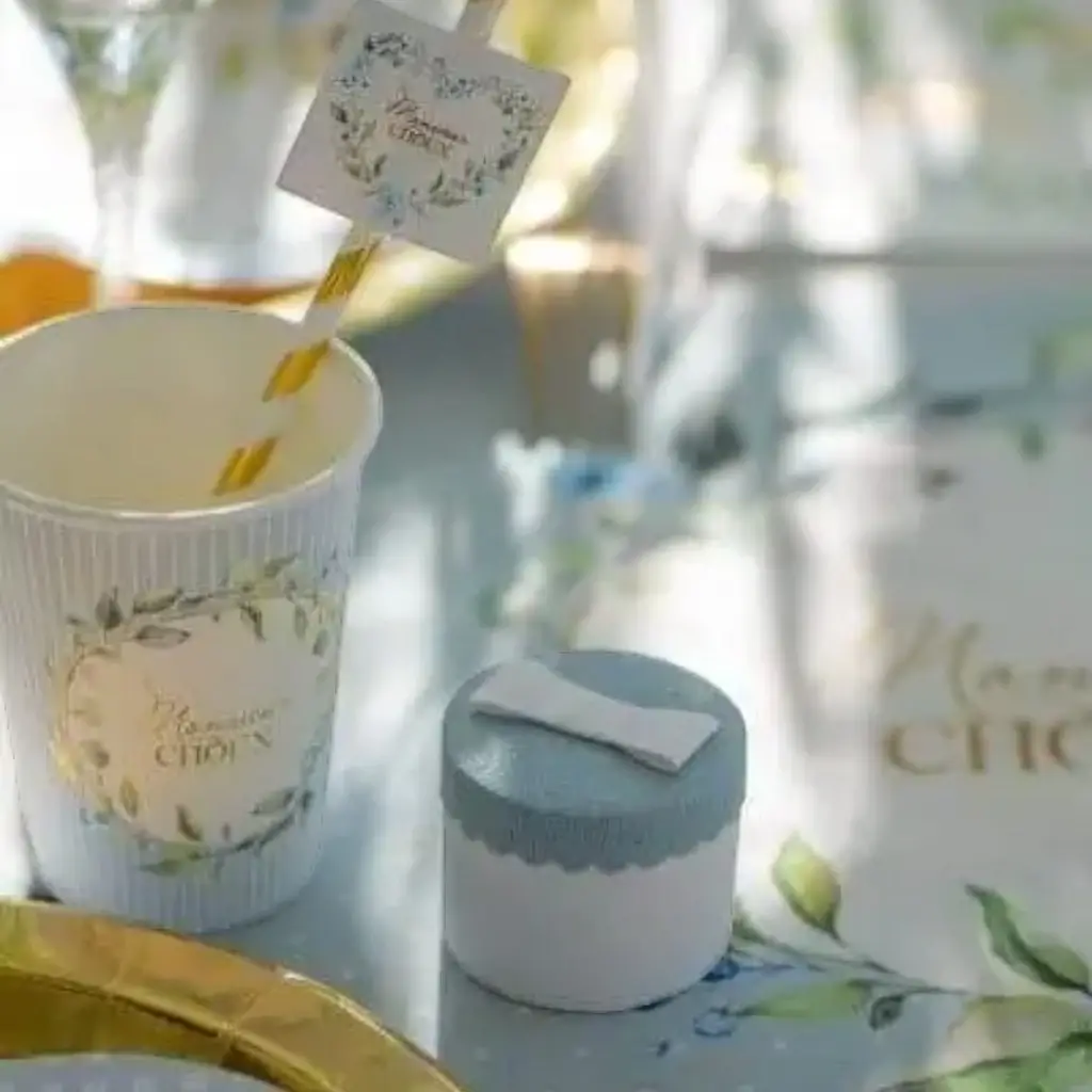 Ronde roze doos - ø 5 x 5 cm - Set van 4