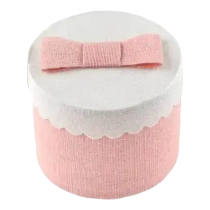 Ronde roze doos - ø 5 x 5 cm - Set van 4