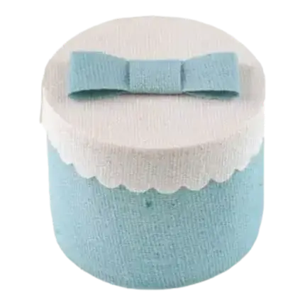 Rond blauw doosje - ø 5 x 5 cm - Set van 4