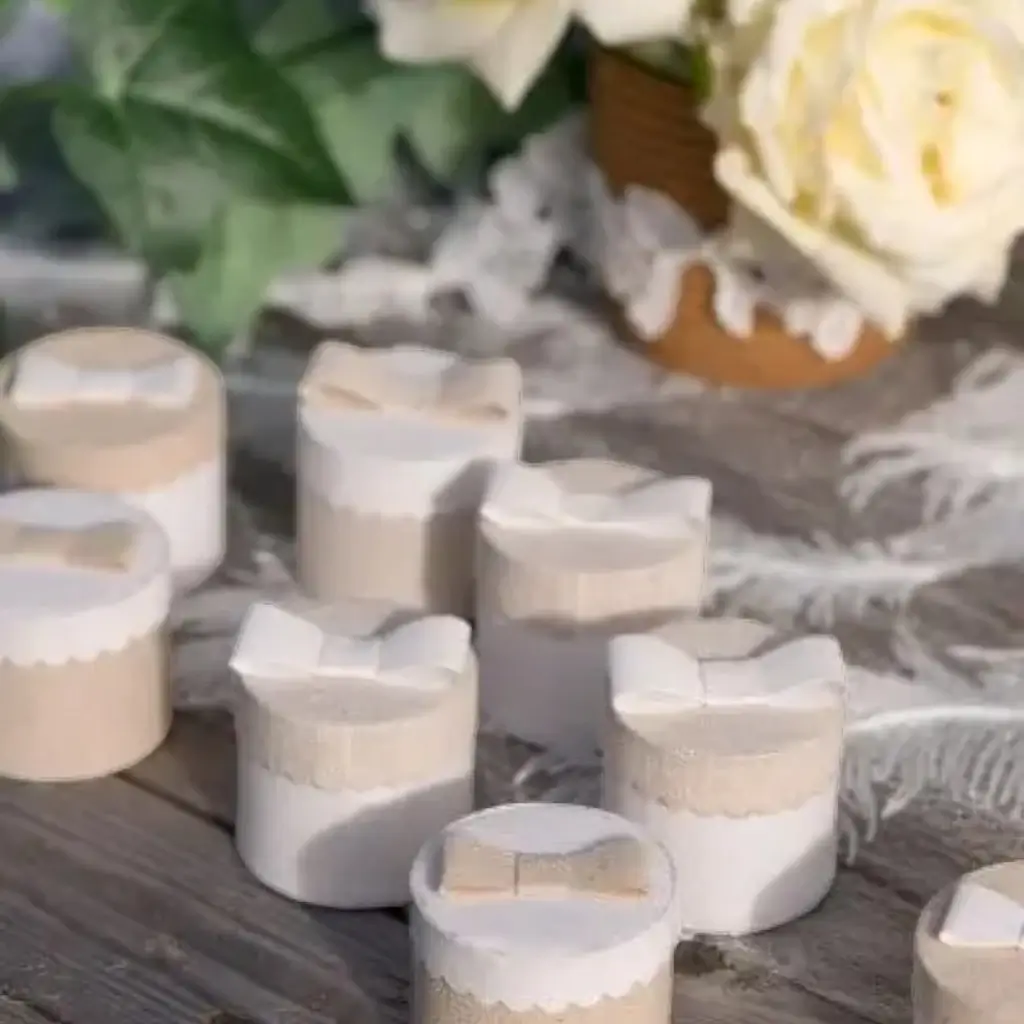 Ronde Jute Doos - ø 5 x 5 cm - Set van 4