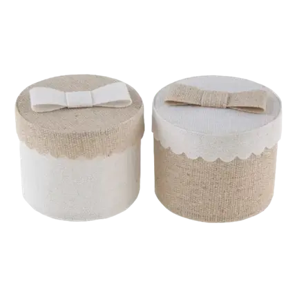 Ronde Jute Doos - ø 5 x 5 cm - Set van 4