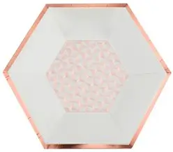 Papieren bord Bright squares ø26x23cm - Set van 10