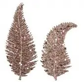 Roze Goud glitter decoratie blaadjes - Set van 6