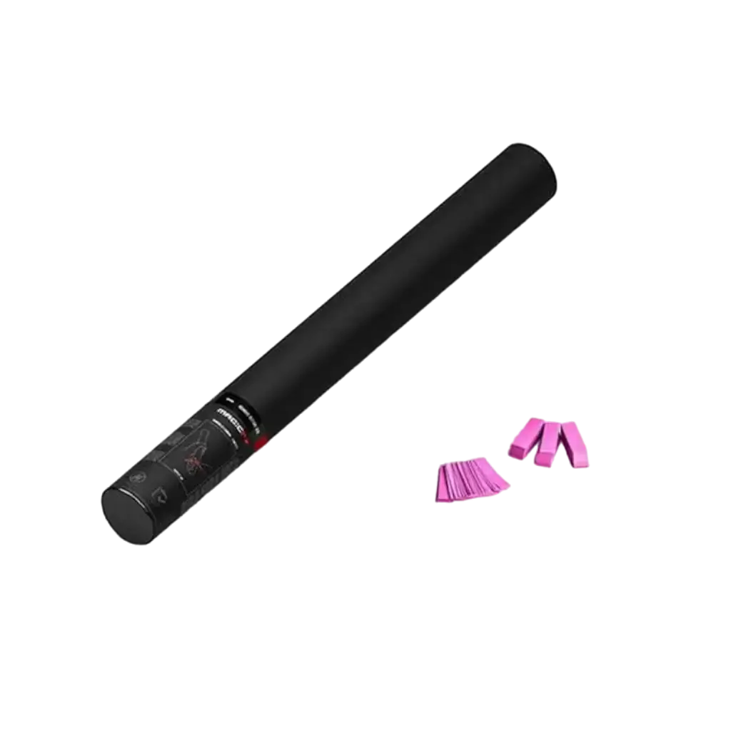 Roze handmatig confetti pistool 50 cm Magic FX