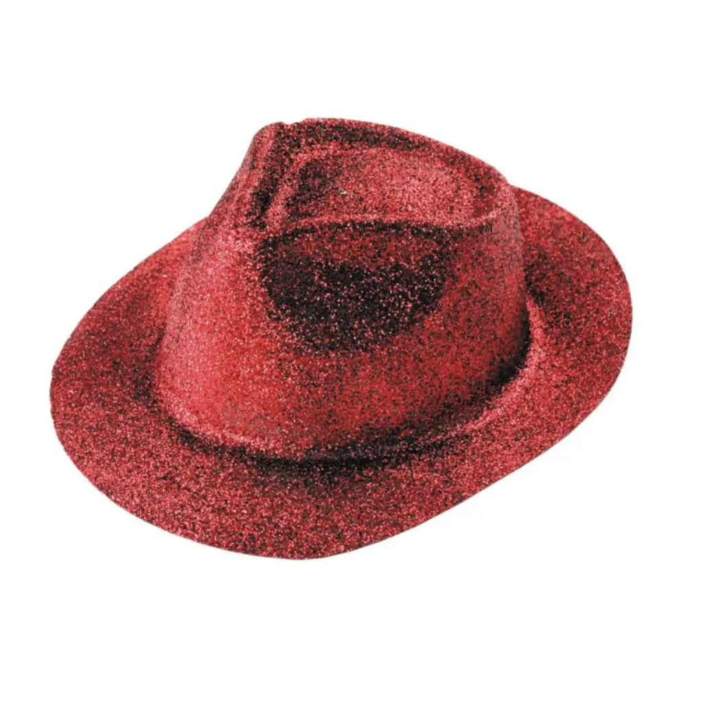 Borsalino Paillettenmuts Rood