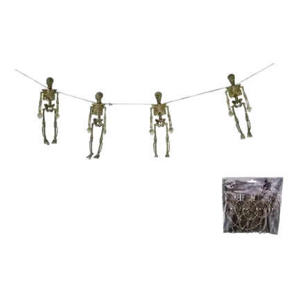 Halloween papieren slinger 4 skeletten - 120cm