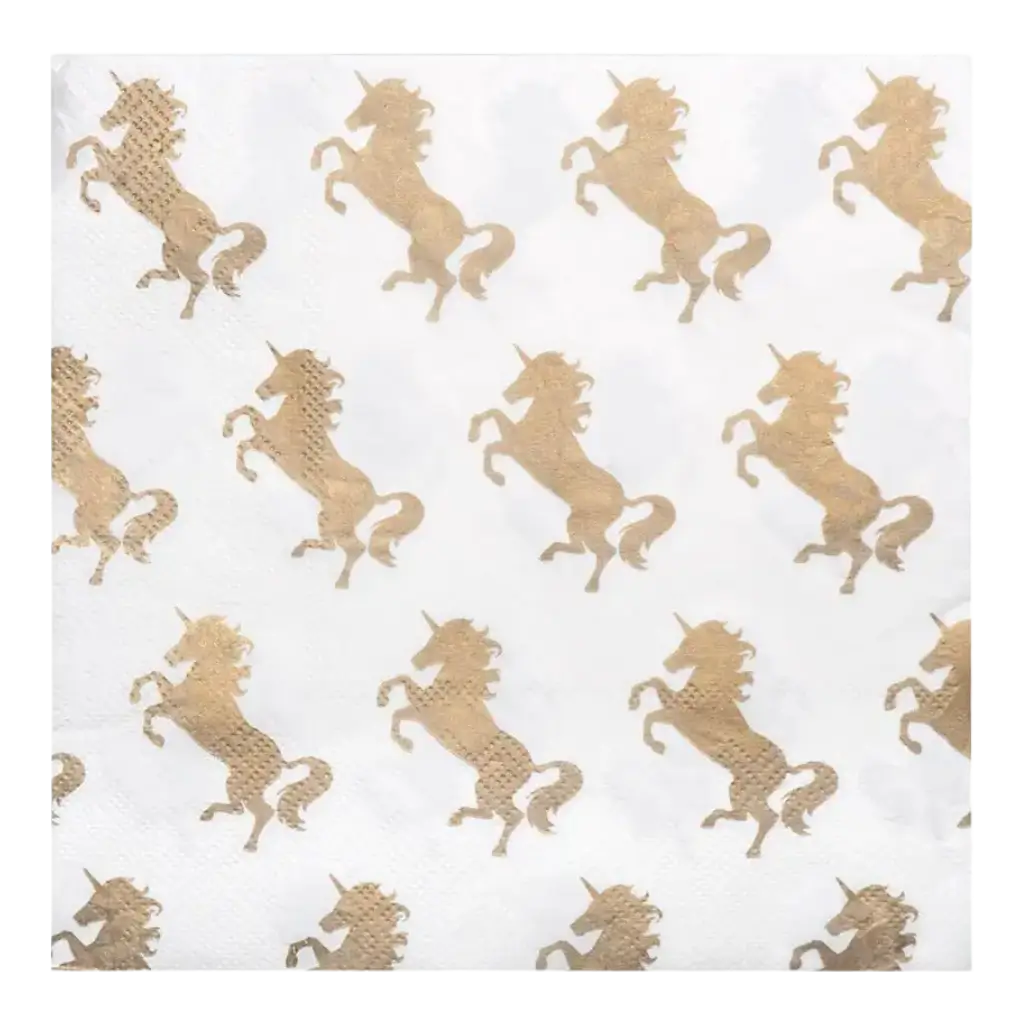 Witte en gouden eenhoorn papieren handdoeken (set van 20)