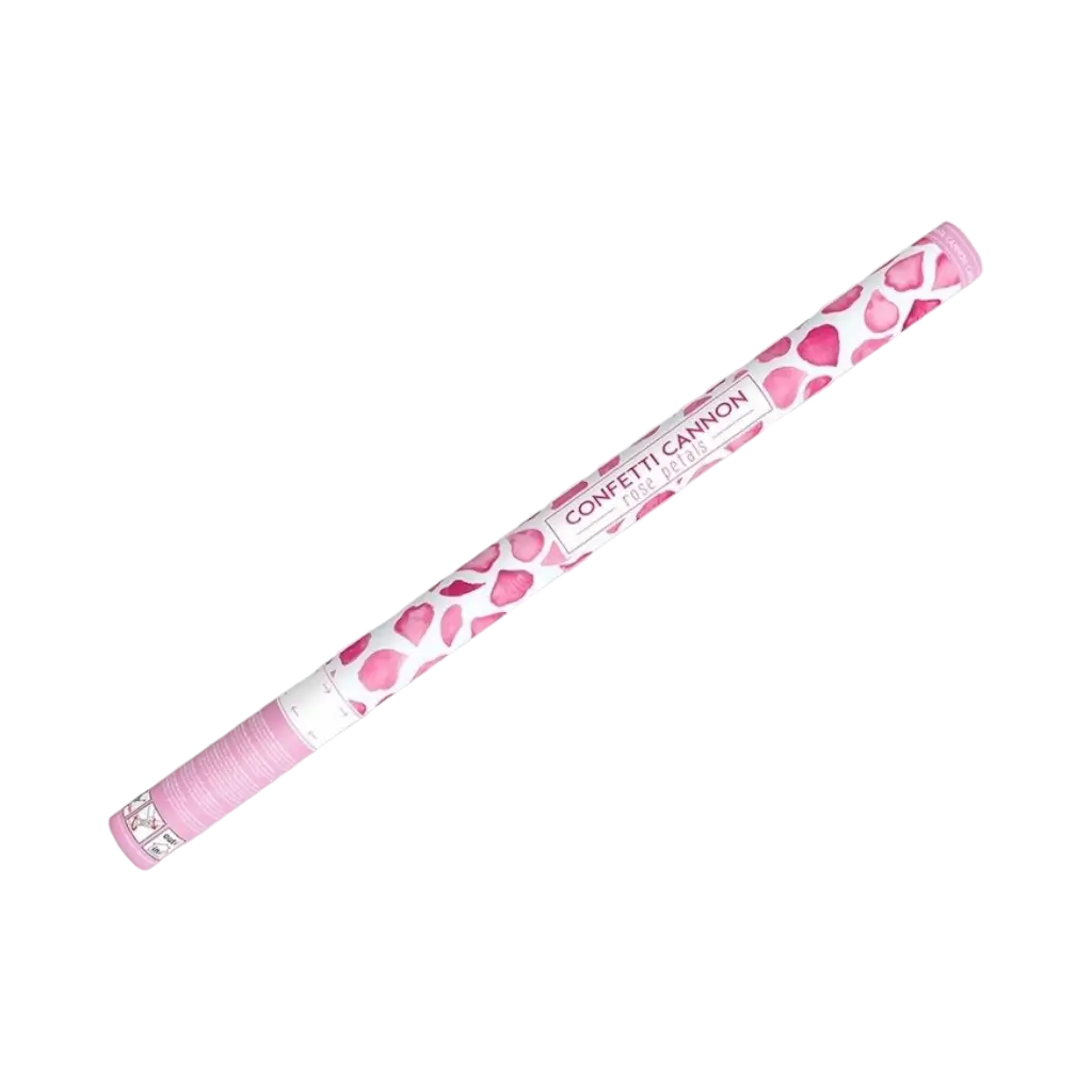 Confetti kanon 80cm roze bloemblaadjes