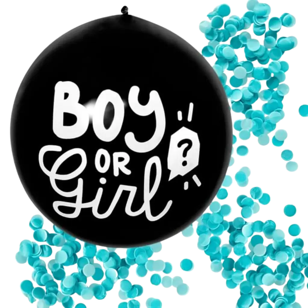 Jongen of meisje Confetti ballon BLAUWE CONFETTIS