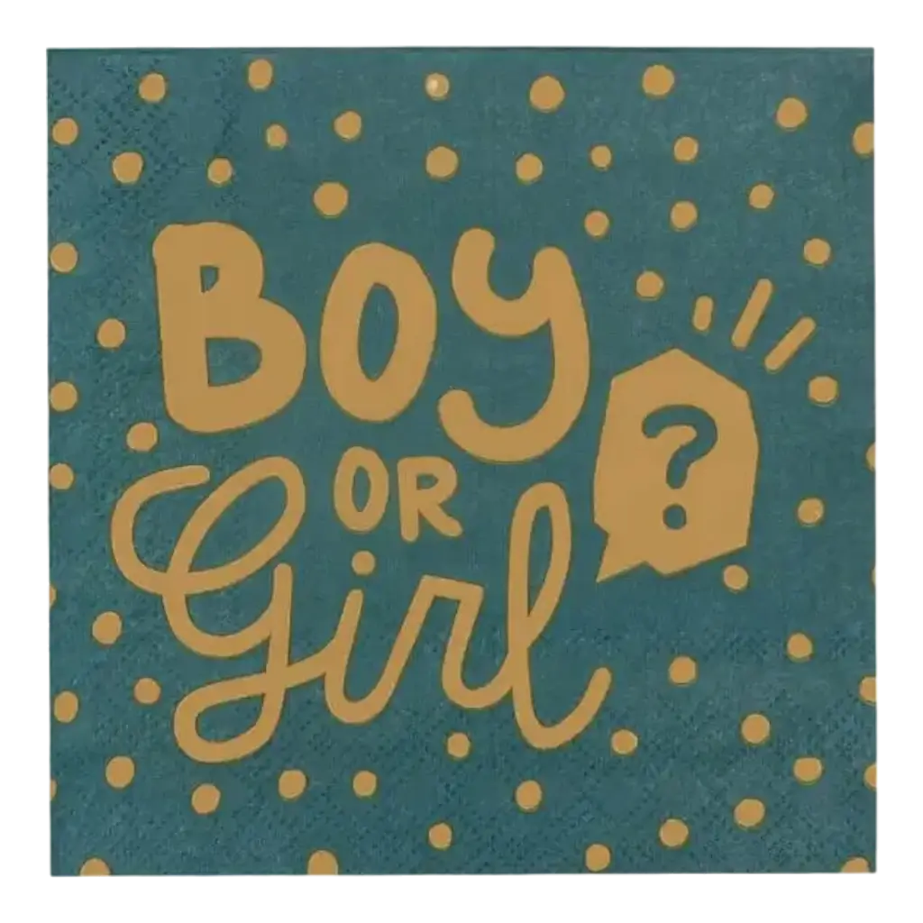 Boy or Girl? papieren handdoeken zwart en goud (x20)