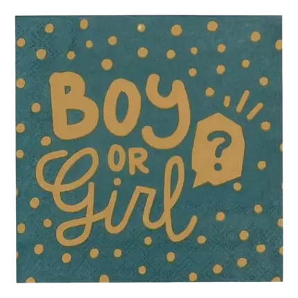 Boy or Girl? papieren handdoeken zwart en goud (x20)