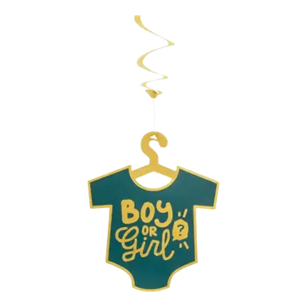 Boy or Girl decoratie swirls in goud en zwart (set van 2)