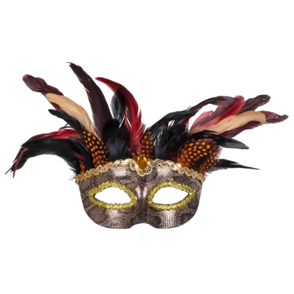 Venetiaans masker met veren en slangenmotief