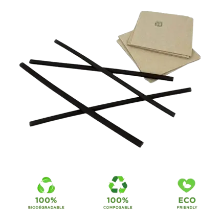 Zwart rijstrietje 21,5cm ø 6mm (Set van 100 rietjes)