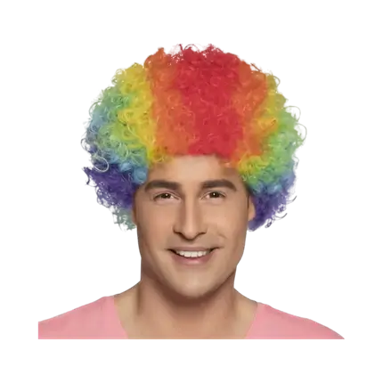 Kleine Pop Pruik Veelkleurig