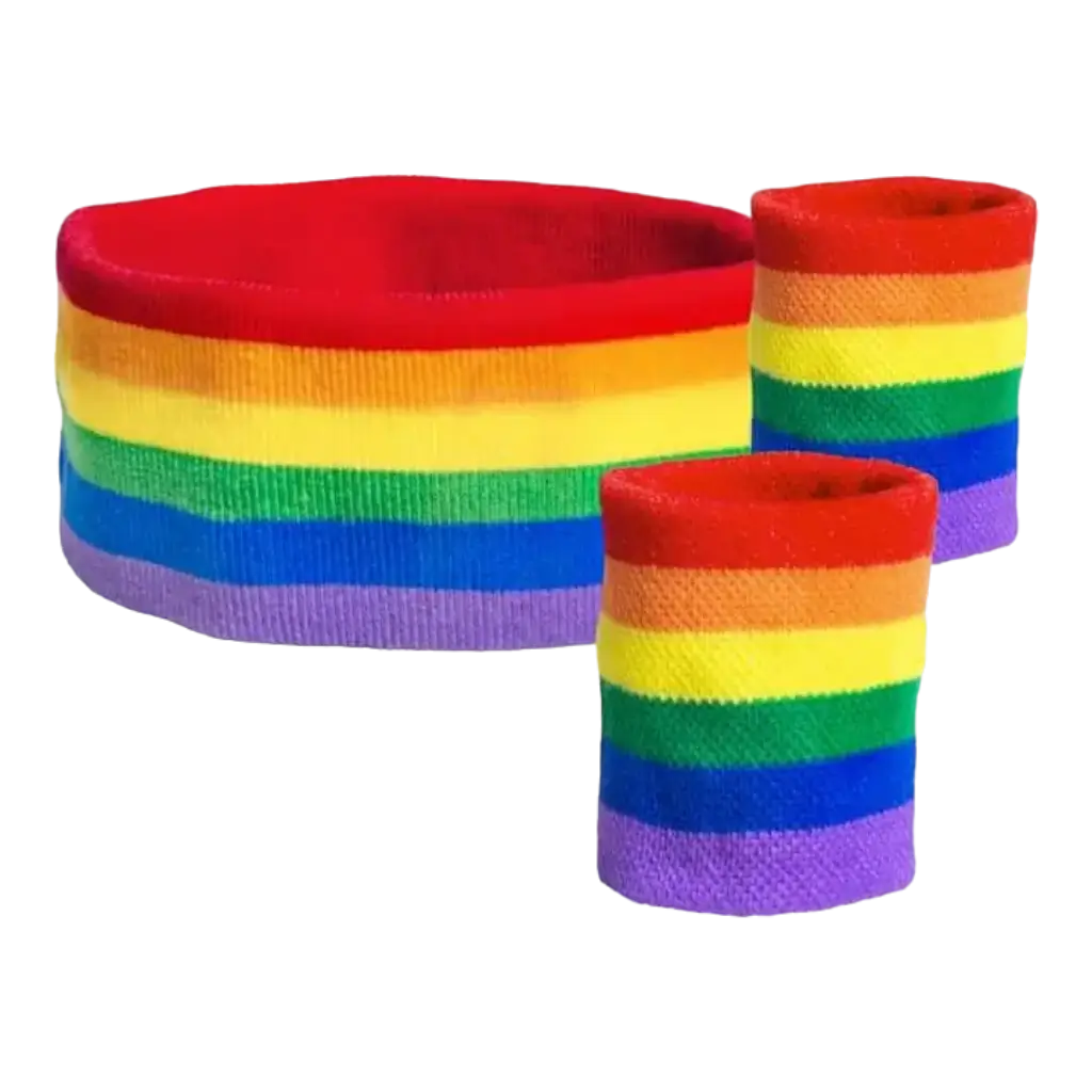 Regenboog Spons Hoofdband en Armband Set