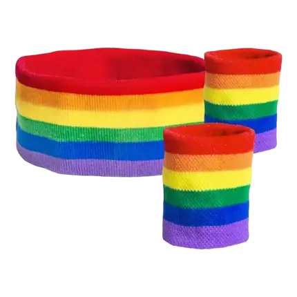 Regenboog Spons Hoofdband en Armband Set