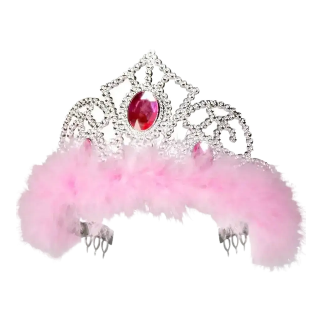 Prinsessenkroon met roze veren