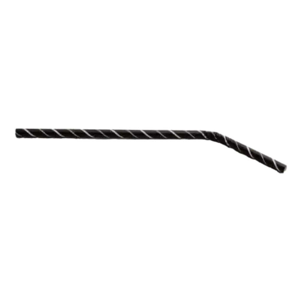 Flexibel stro zwart met strepen - 21cm /ø6mm (100 stuks)